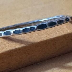 Dainty Stamped Oxidized Sterling Silver Ring